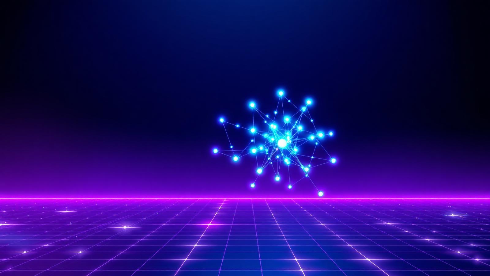 Abstract neon network graph representing AI entity recognition